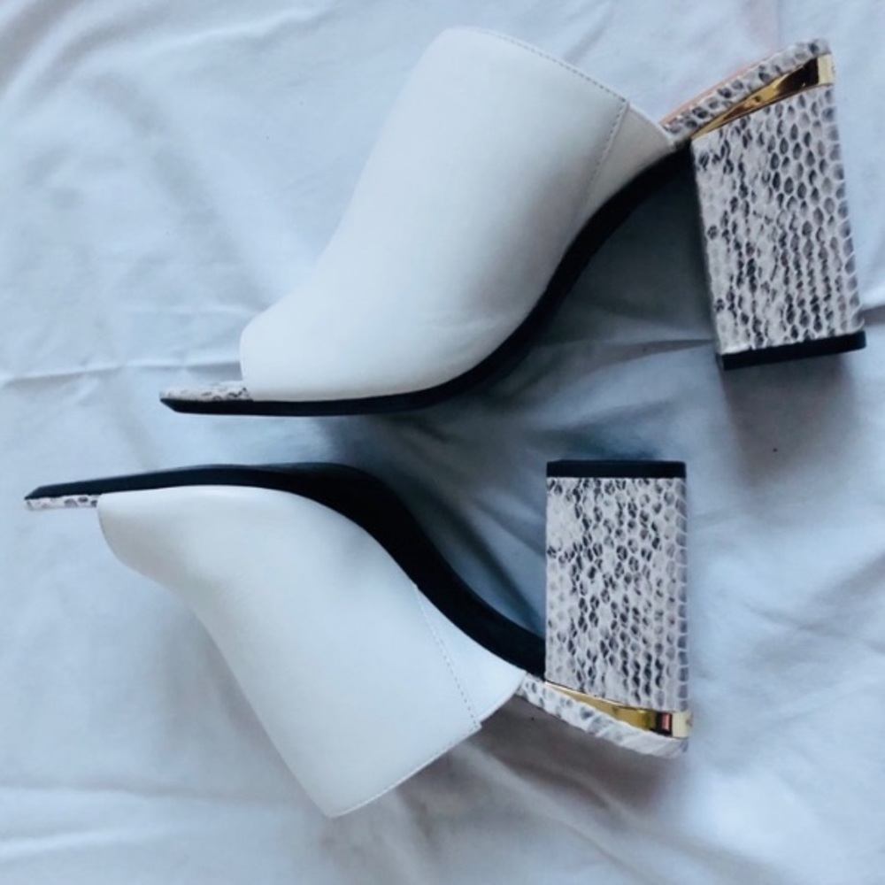 Calvin Klein Faux Leather and Snake Skin Heels